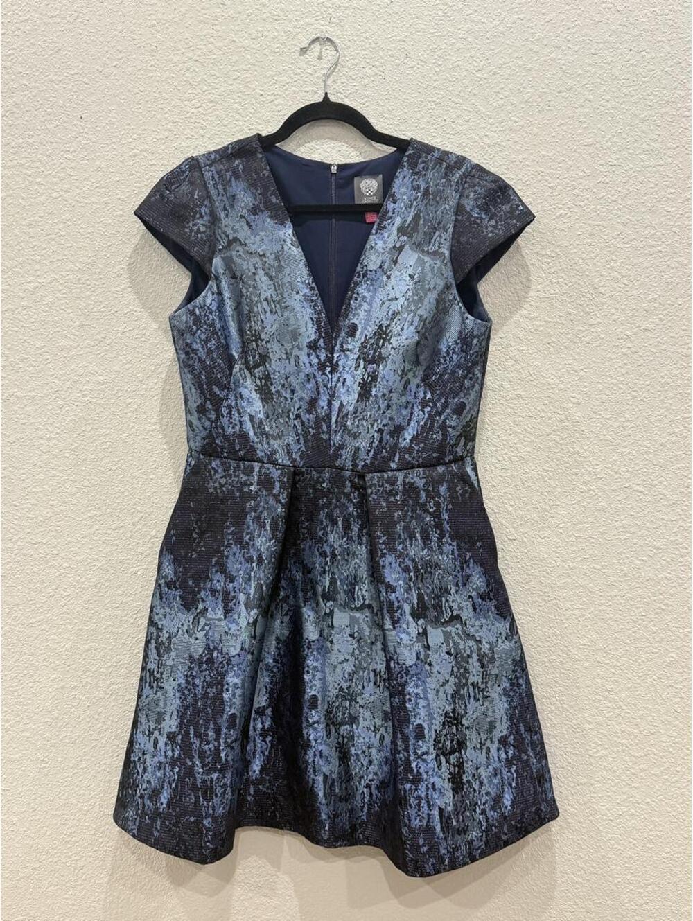 Vince Camuto Metallic Snake Print Fit & Flare Dress – Size 10
